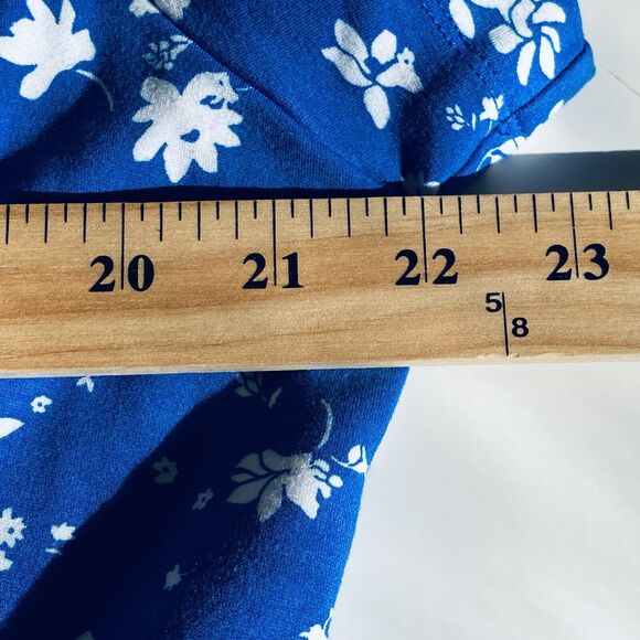 Draper James Dress 2XL Blue Floral Cap Sleeves Knee Length Spring Preppy - Picture 3 of 7